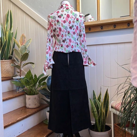 NWT Neiman Marcus Suede High Waisted A Line Maxi Skirt - Picture 7 of 16